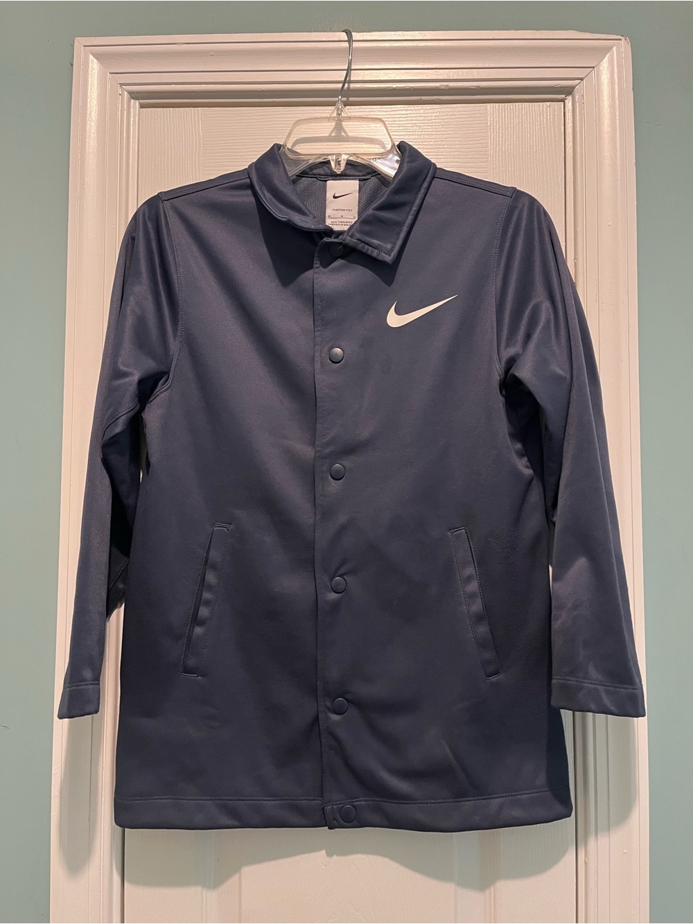 Nike Therma-FIT Thunder Blue Coach Jacket Snap Button boys Size M